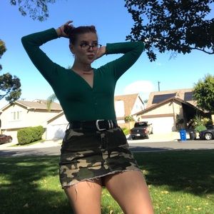 Distressed Camo Miniskirt